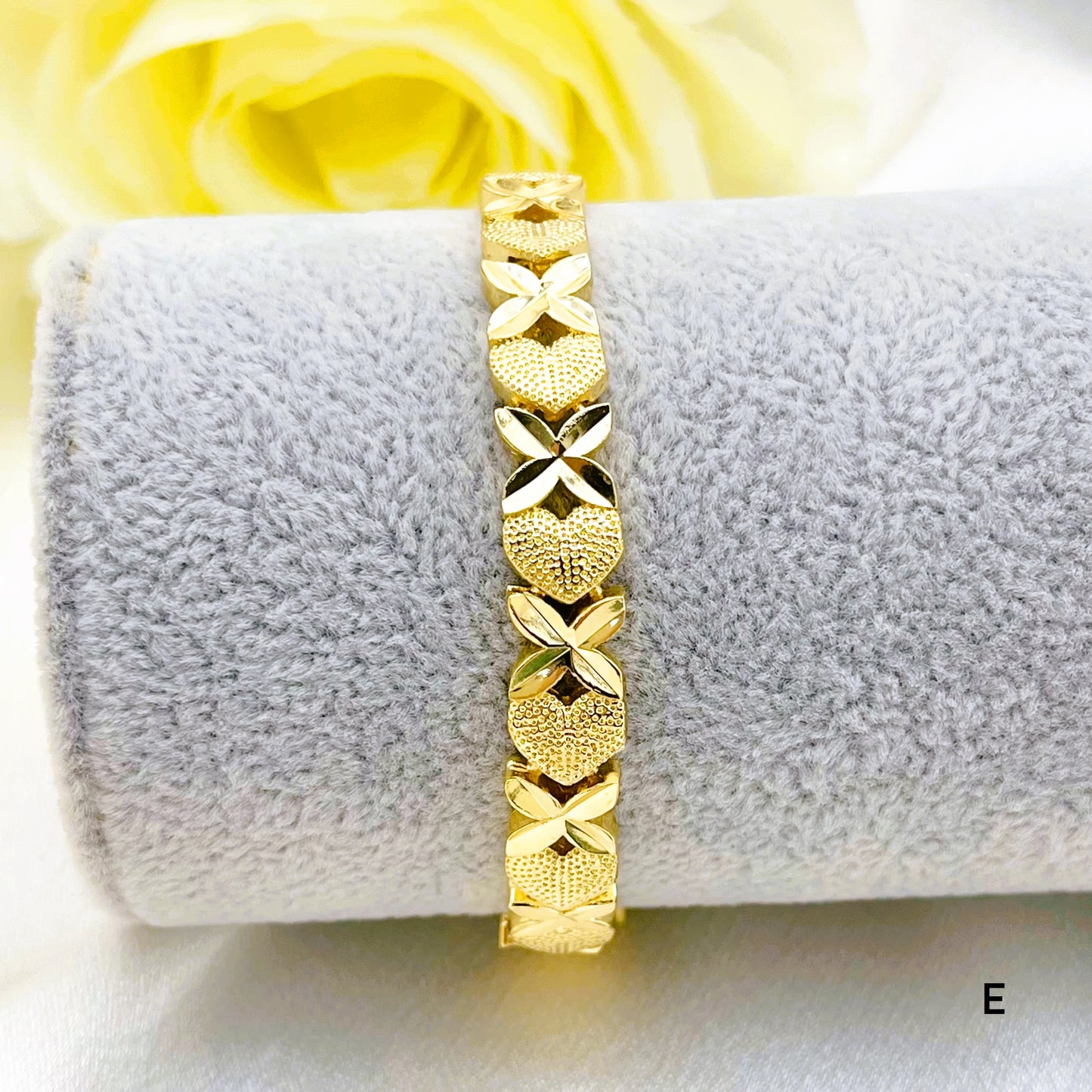 14K Gold-Laminated Heart Charm Bracelet